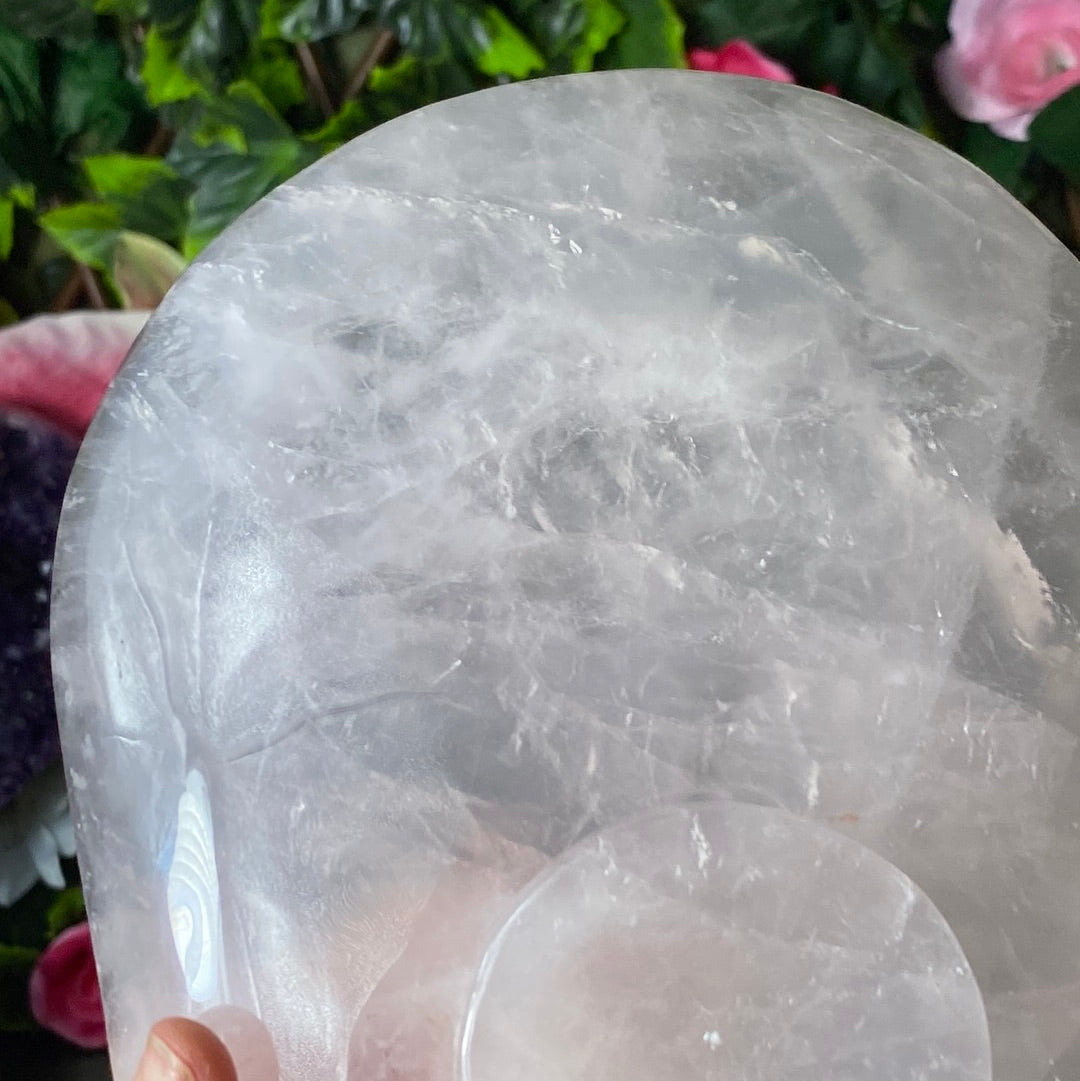 XL Rose Quartz Luxury Charging Dish Bowl - Platter