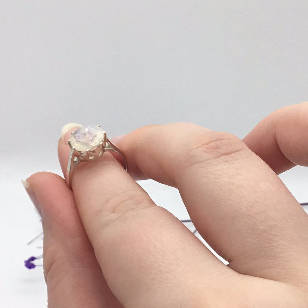 Moonstone 925 Sterling Silver Ring -  Size L 1/2 - M