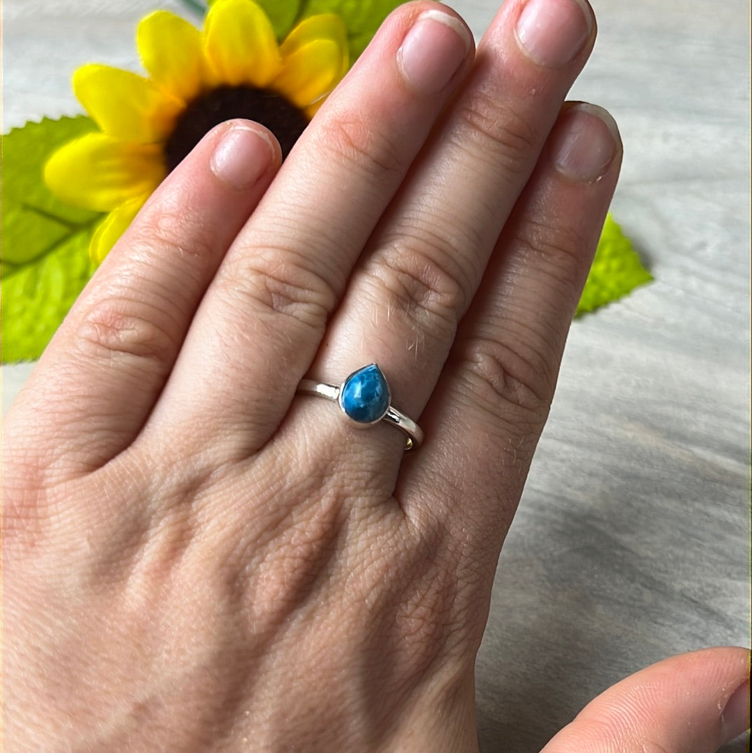 Plancheite 925 Silver Ring -  Size Q