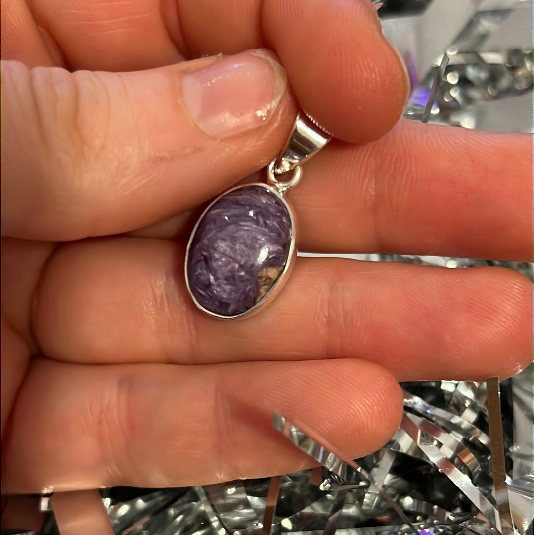 Charoite 925 Sterling Pendant