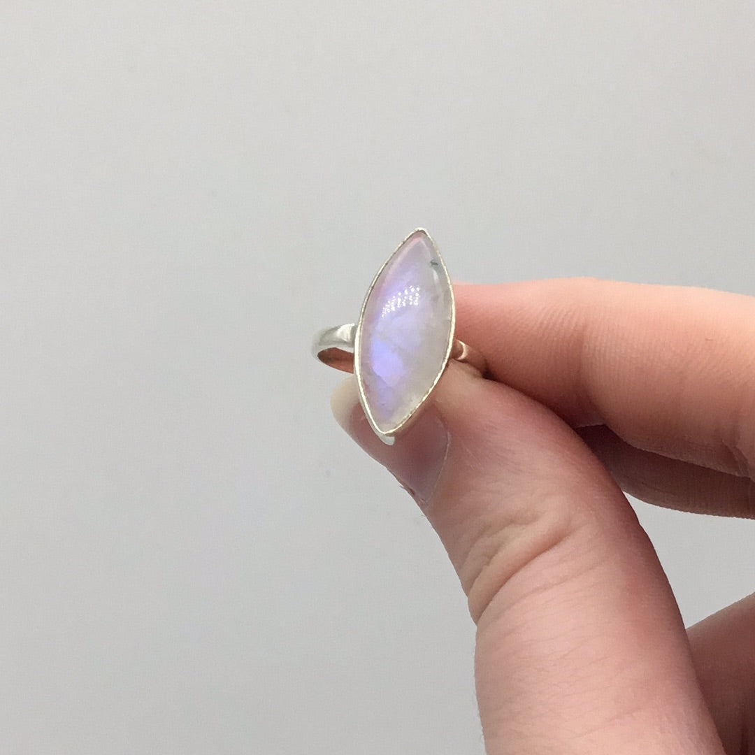 Moonstone 925 Sterling Silver Ring -  Size L