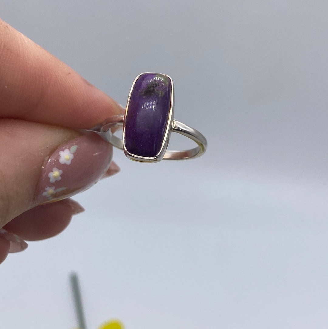 Charoite Ring Size O -  925 Silver