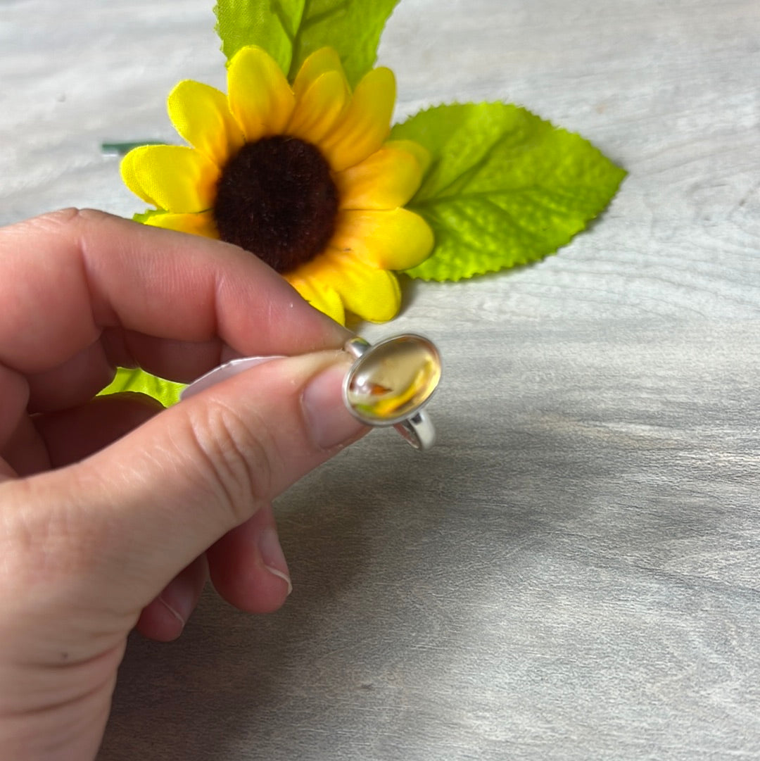 Citrine 925 Sterling Silver Ring - N 1/2