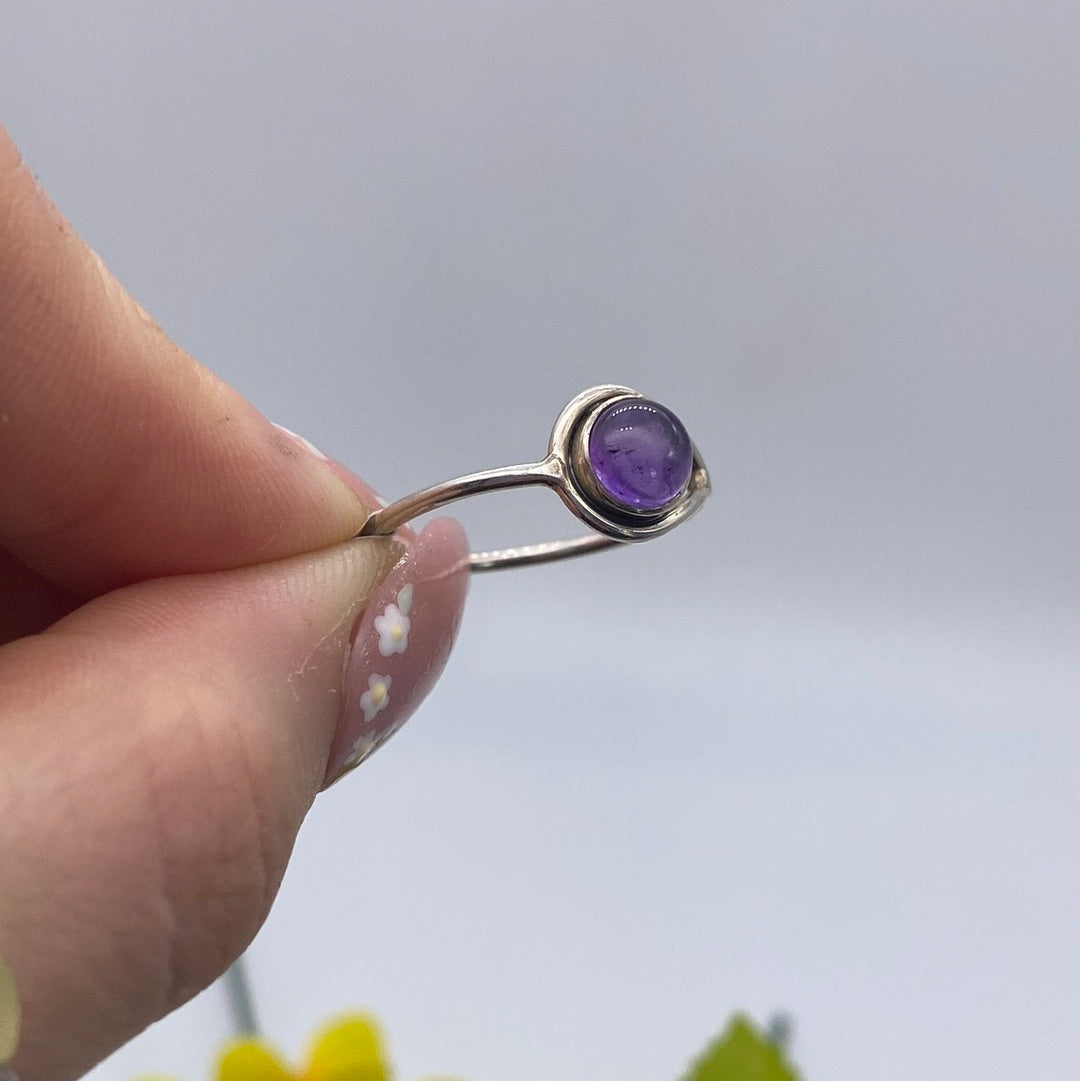 Amethyst 925 Sterling Silver Ring -  Size P - P 1/2