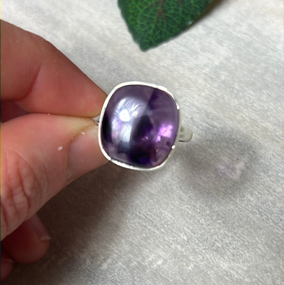 Amethyst 925 Sterling Silver Ring - Size L - L 1/2
