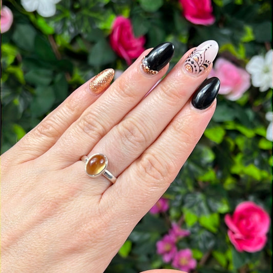 Citrine 925 Sterling Silver Ring -  Size O 1/2