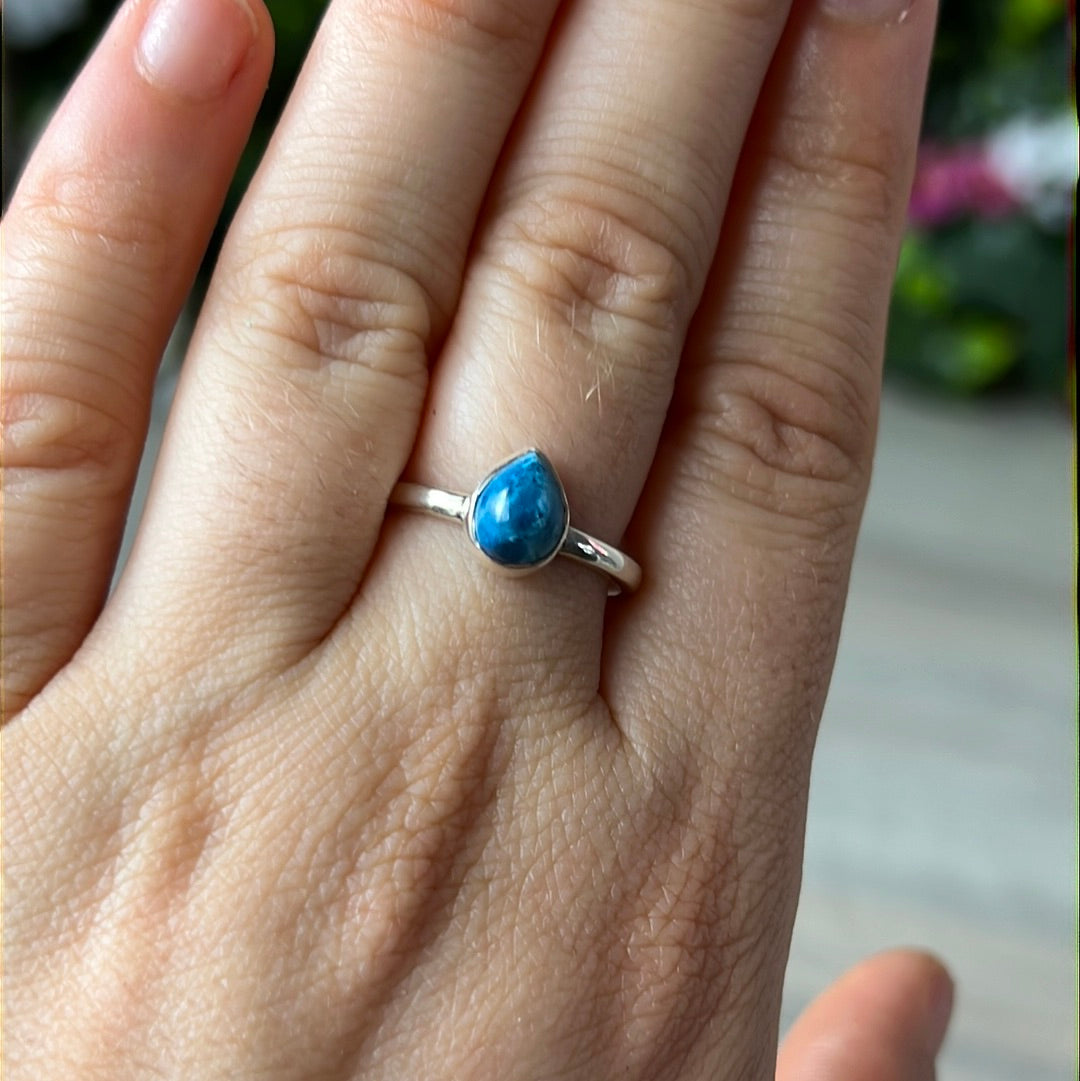 Plancheite 925 Silver Ring -  Size Q