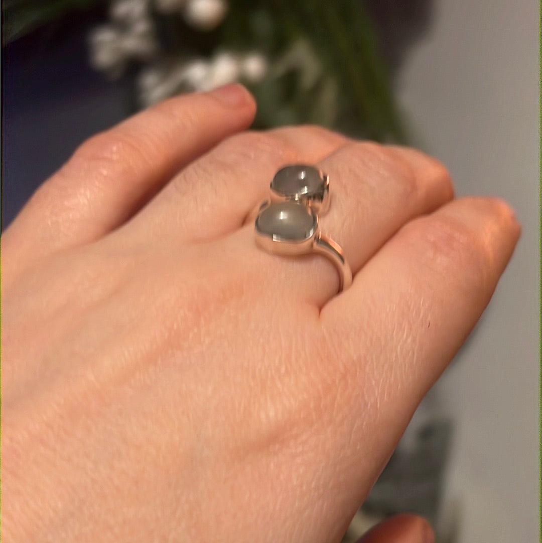 Prehnite 925 Silver Ring - Size M