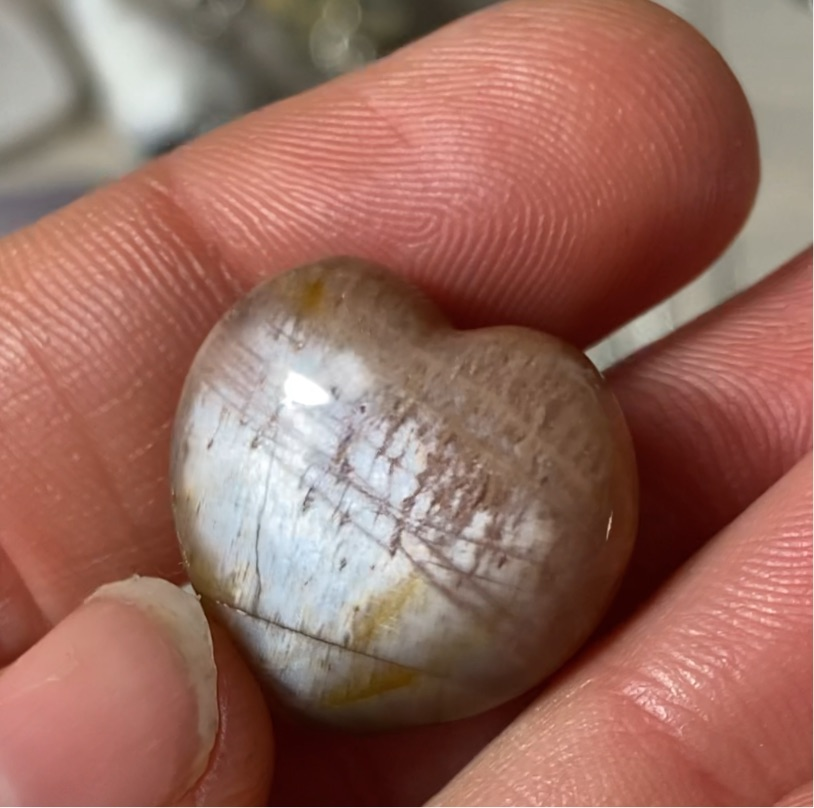 Small Black Moonstone Heart