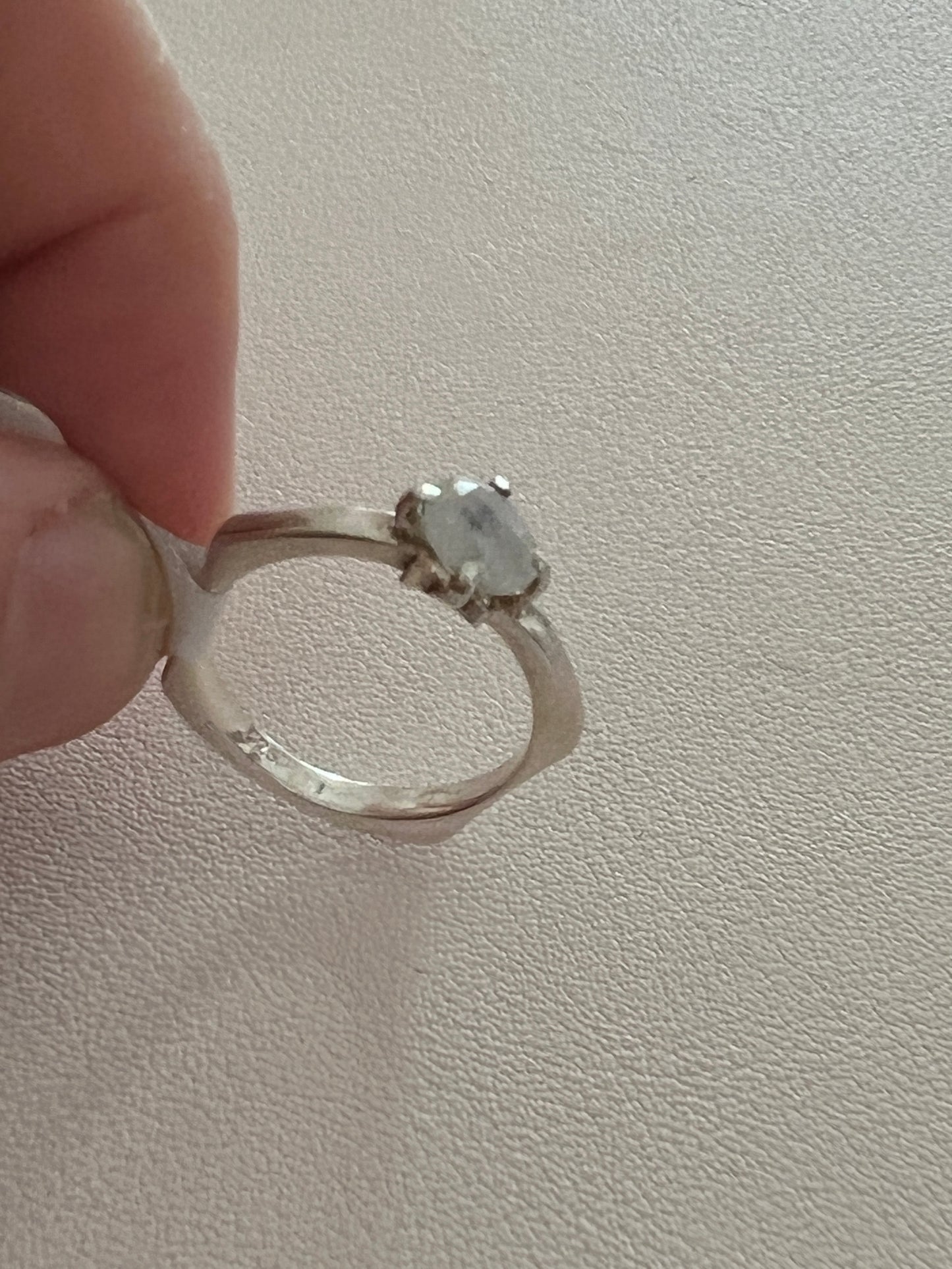 Moonstone 925 Sterling Silver Ring -  Size L 1/2