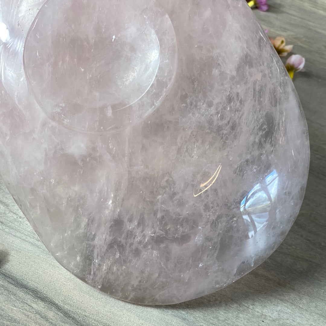 XL Rose Quartz Luxury Charging Dish Bowl - Unique to Startherapease