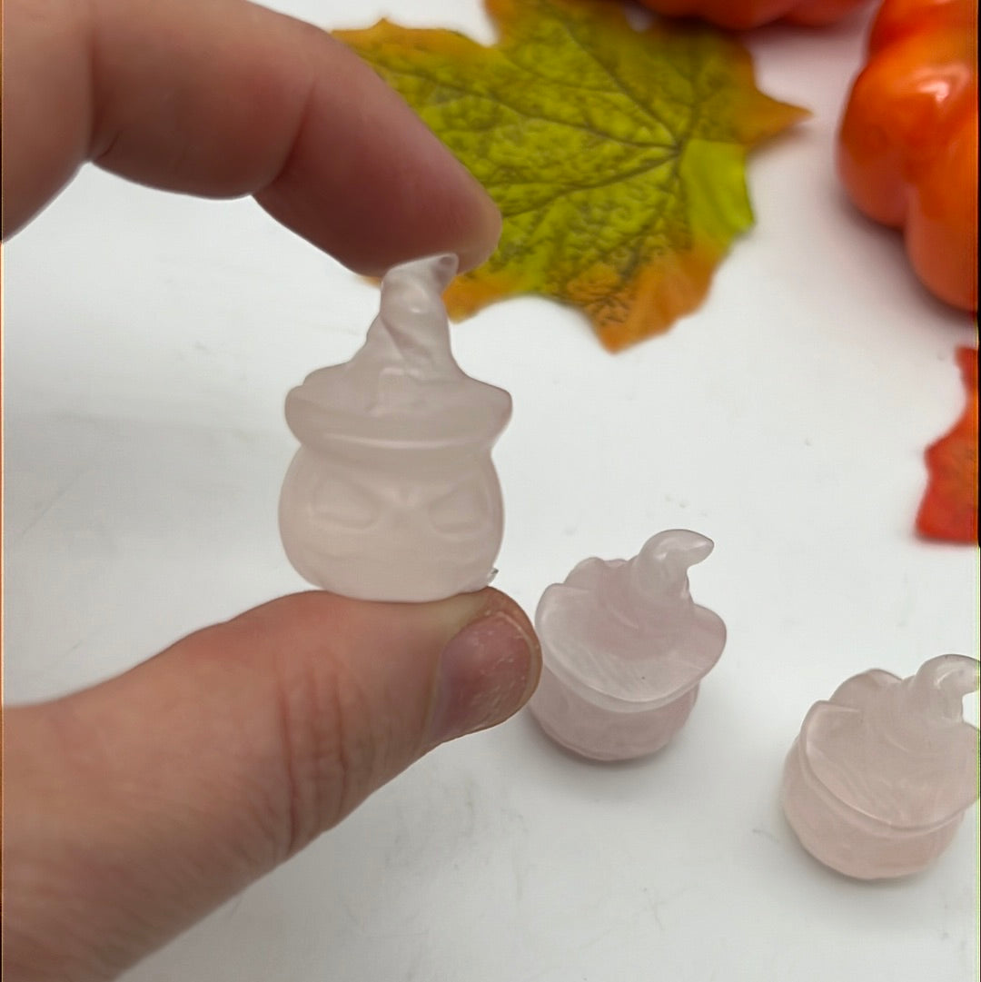 Mini Rose Quartz Pumpkin