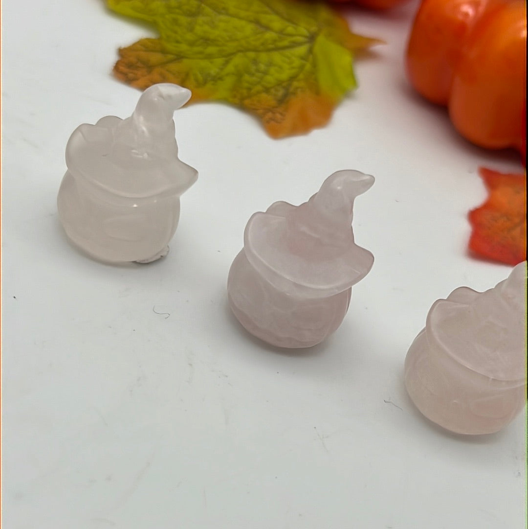 Mini Rose Quartz Pumpkin
