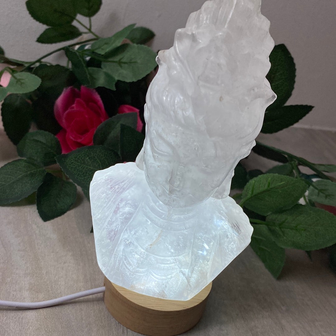 Wood White Light lamp base stand - USB 60mm