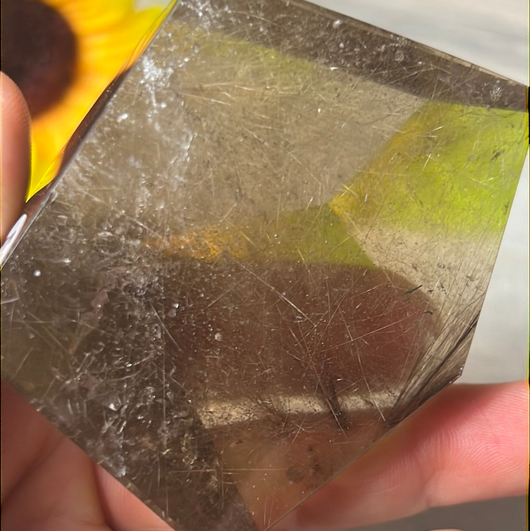 Smoky Rutile Rutilated Quartz Freeform AA Grade