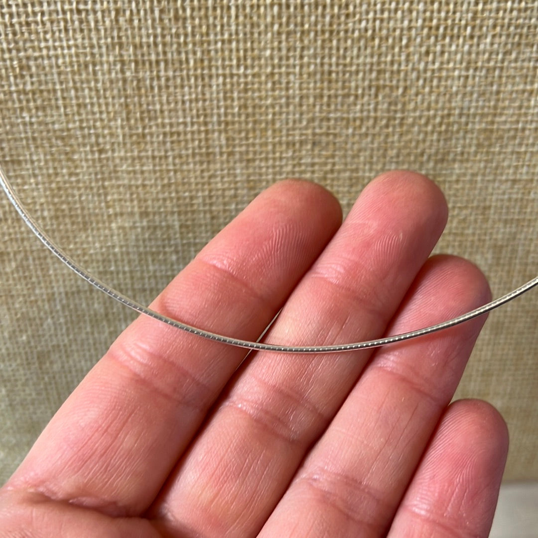 Semi Rigid Collar Chain Choker Wire 16’’ Necklace - 925 Sterling Silver