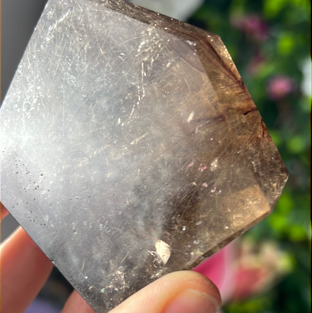 Smoky Rutile Rutilated Quartz Freeform AA Grade