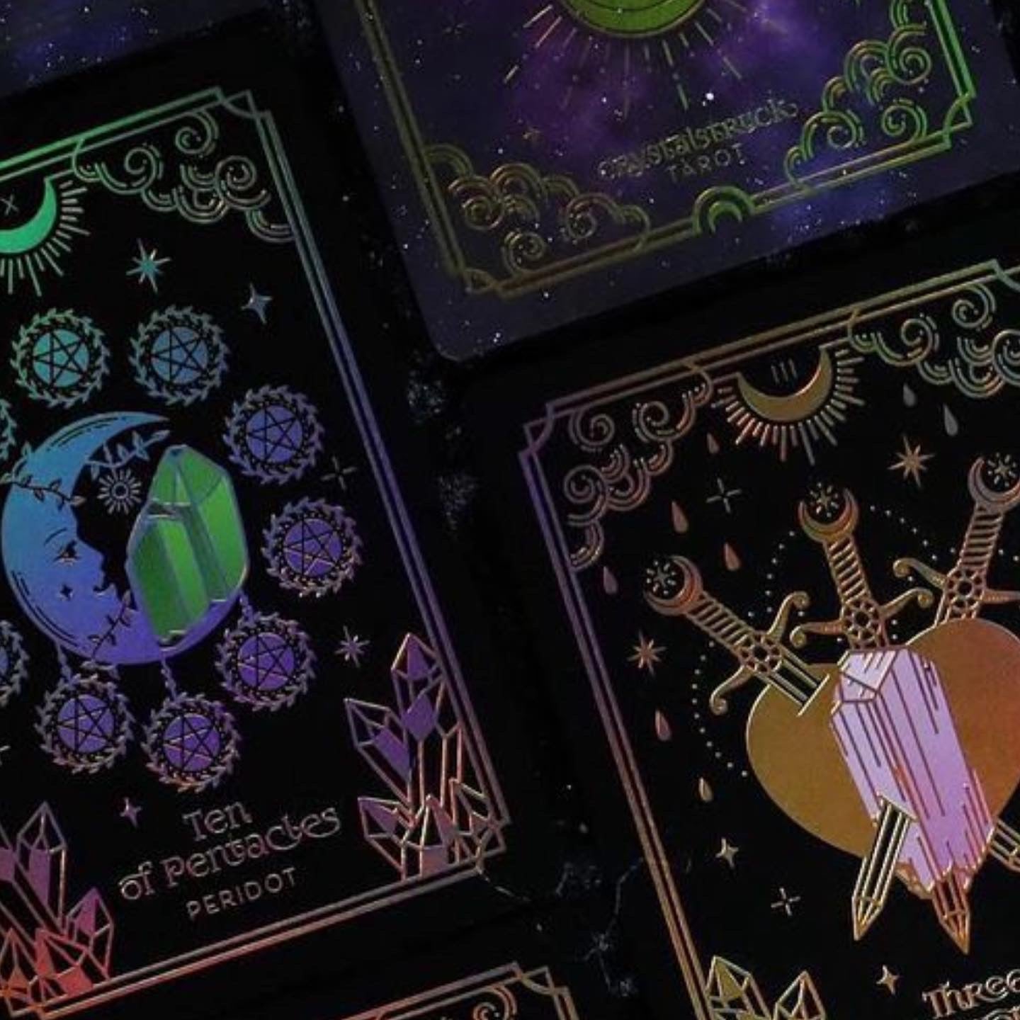 GOLD Crystalstruck Tarot Cards Card Deck - By Moonstruck Crystals