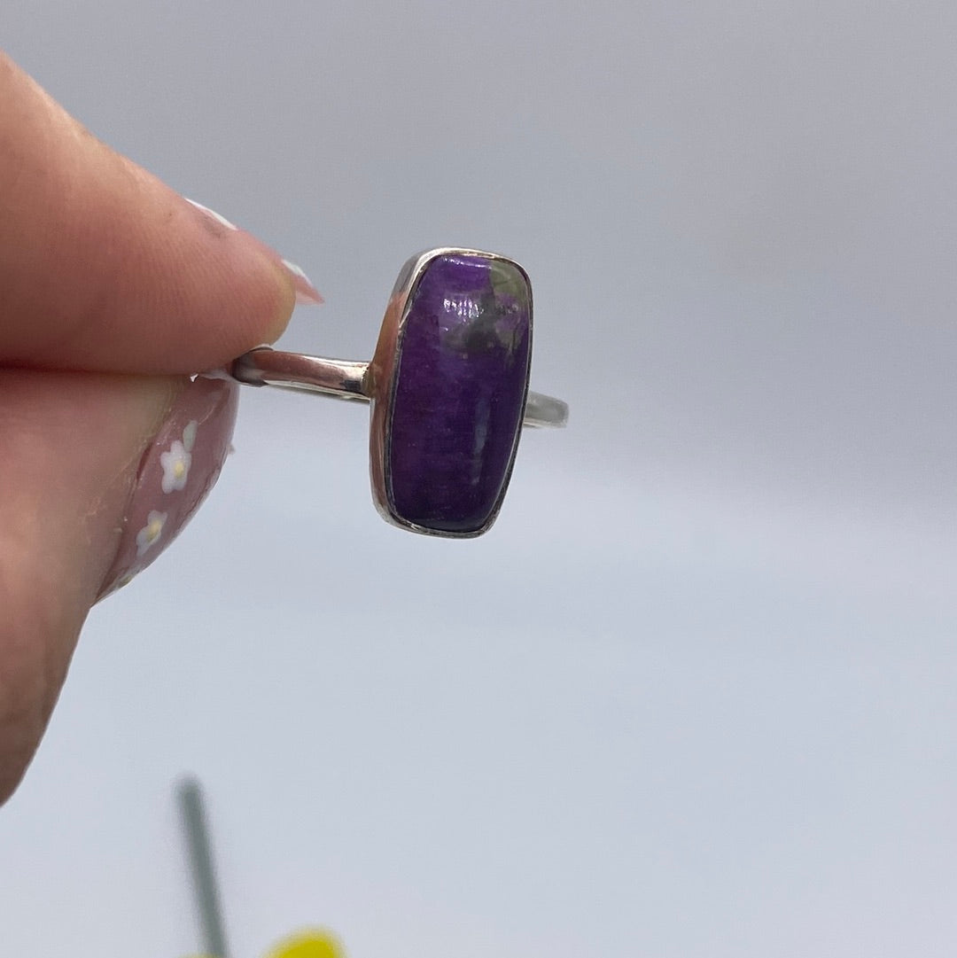 Charoite Ring Size O -  925 Silver