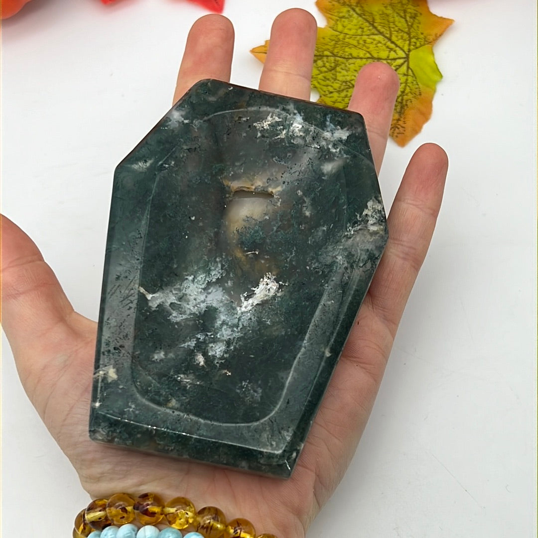 Coffin Bowl Moss Agate