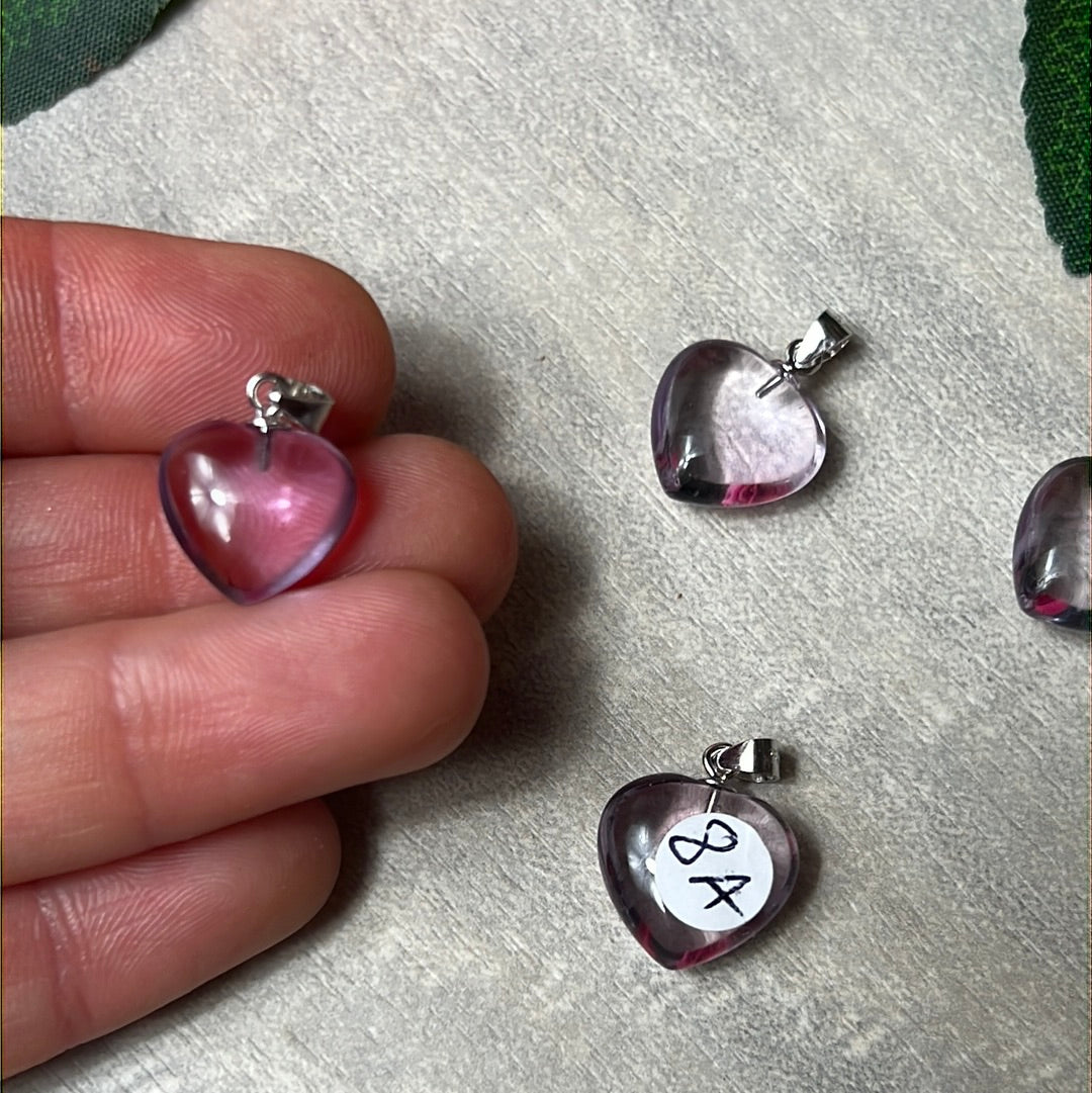 Small Lilac Amethyst Heart Pendant