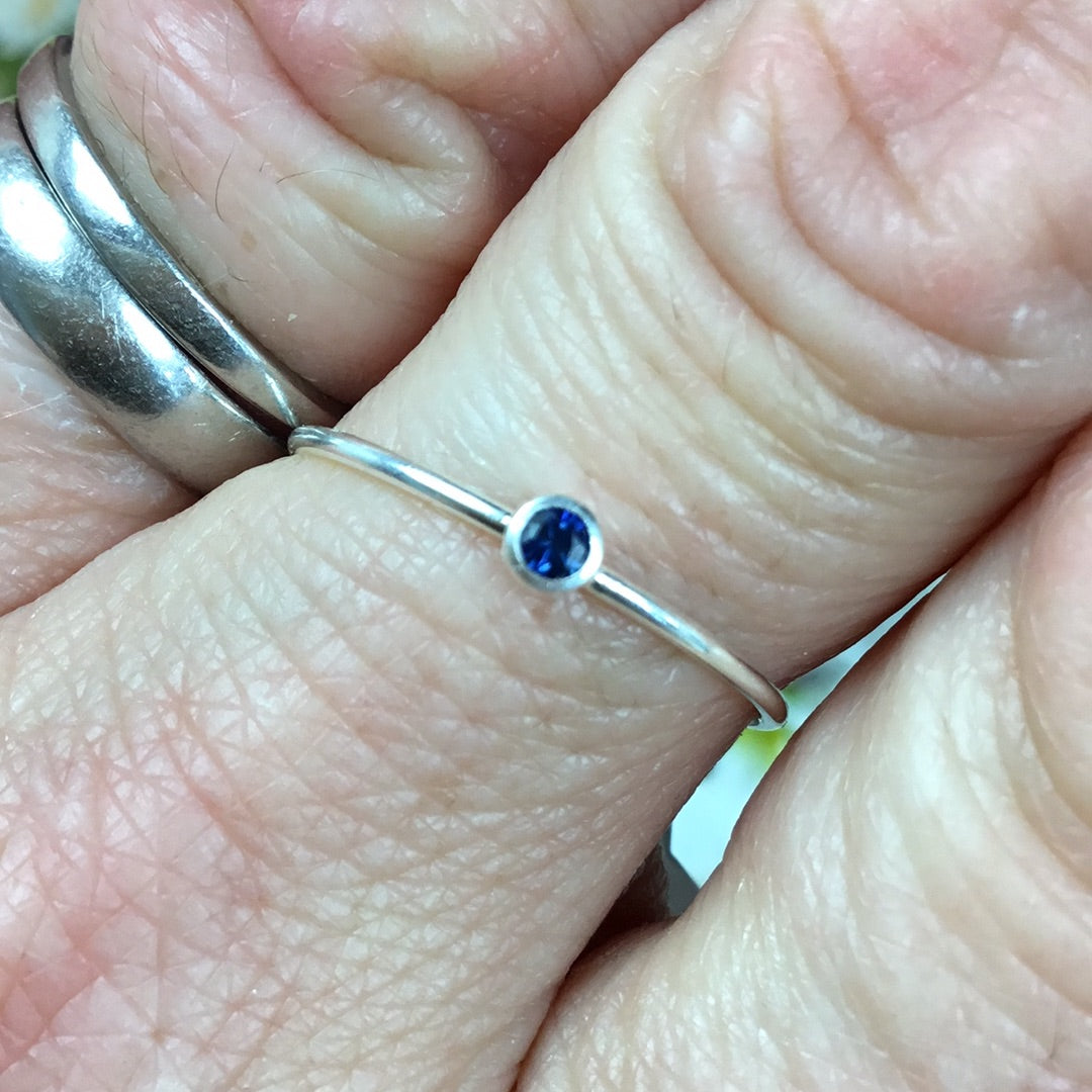 Sapphire Stacker 925 Sterling Silver Ring