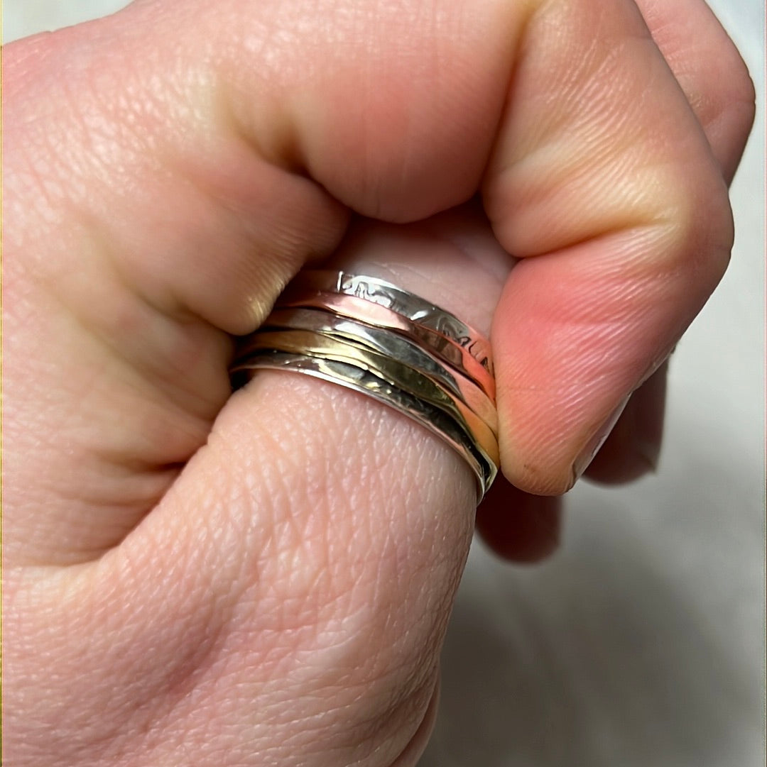 Fidget Spinner Sterling 925 Triple Band Ring