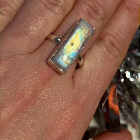 Moonstone 925 Silver Ring -  Size R 1/2