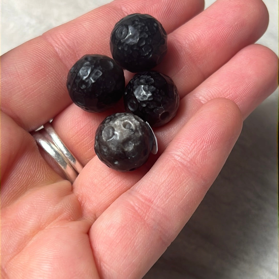 Mini silver sheen obsidian moon