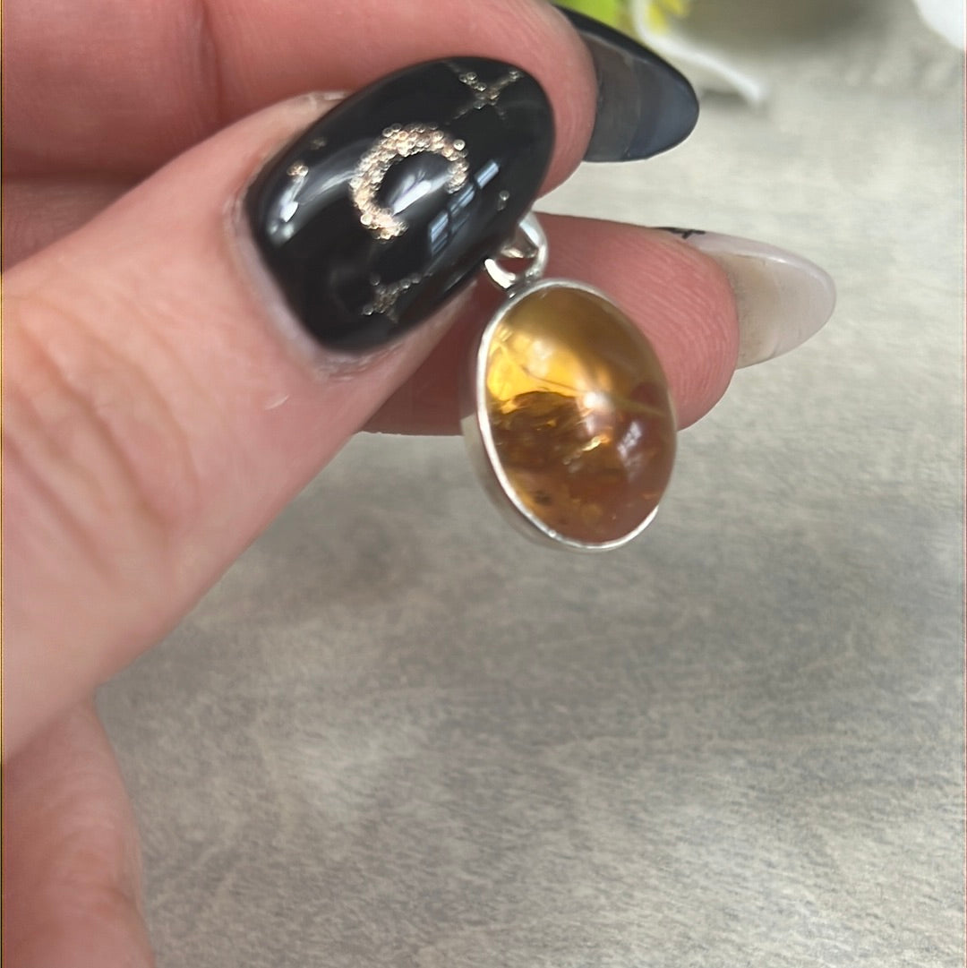 Citrine 925 Sterling Silver Pendant
