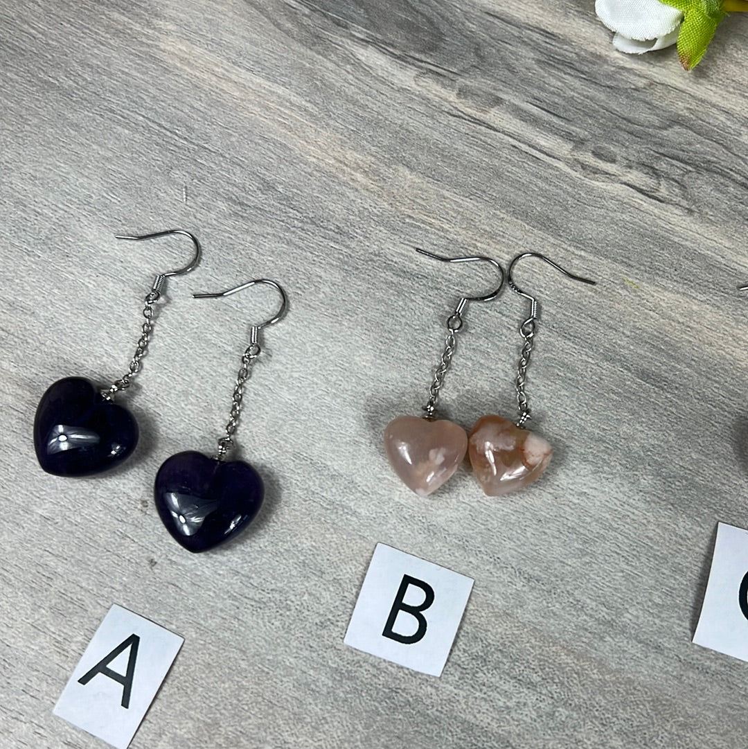 Heart 925 Sterling Dangly Earrings