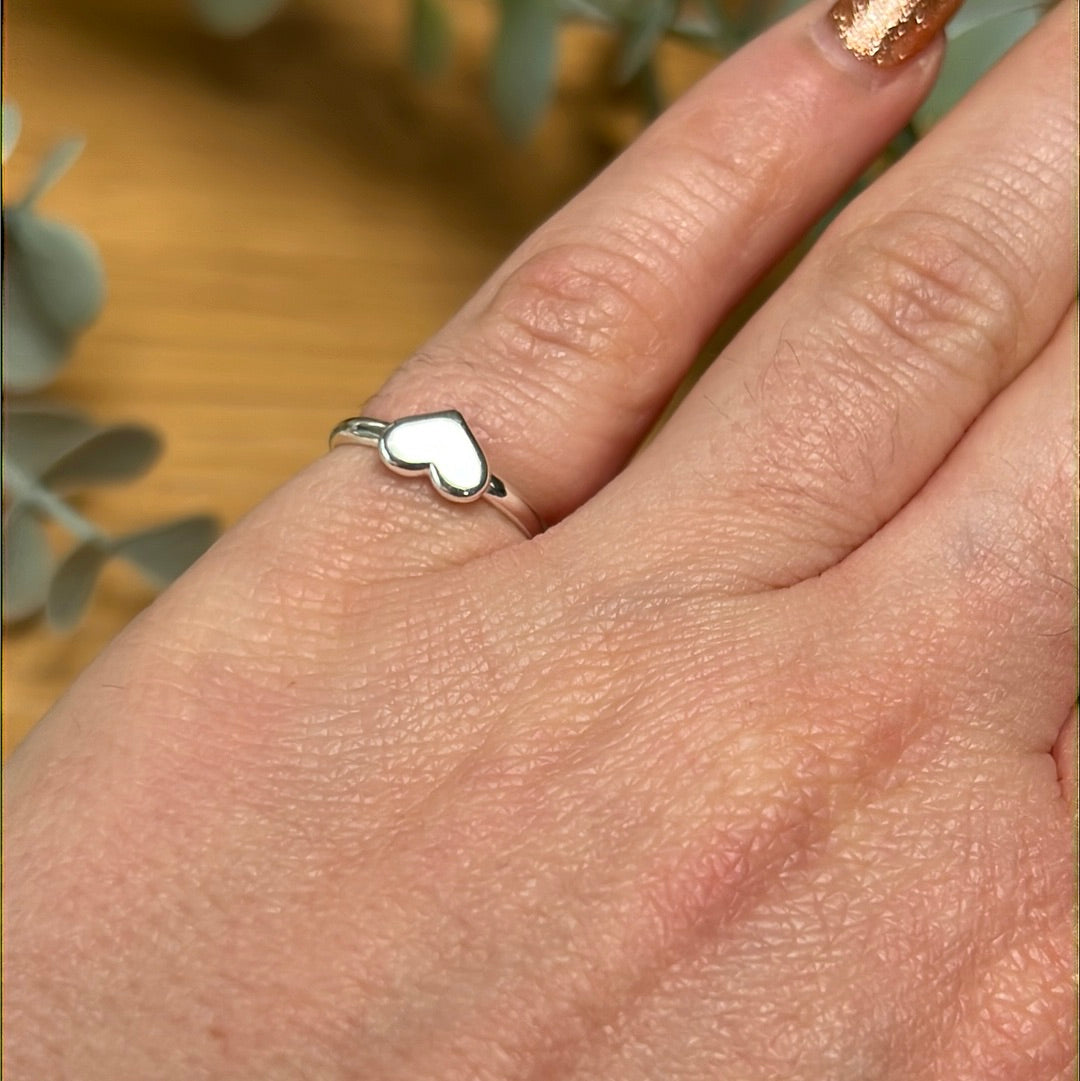 Heart - Mini Iddy Diddy - ( child / toe ) Adjustable 925 Sterling Silver Ring