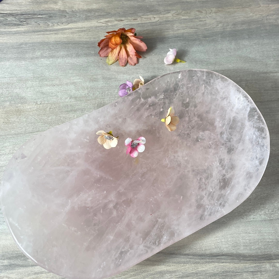 XL Rose Quartz Luxury Charging Dish Bowl - Unique to Startherapease