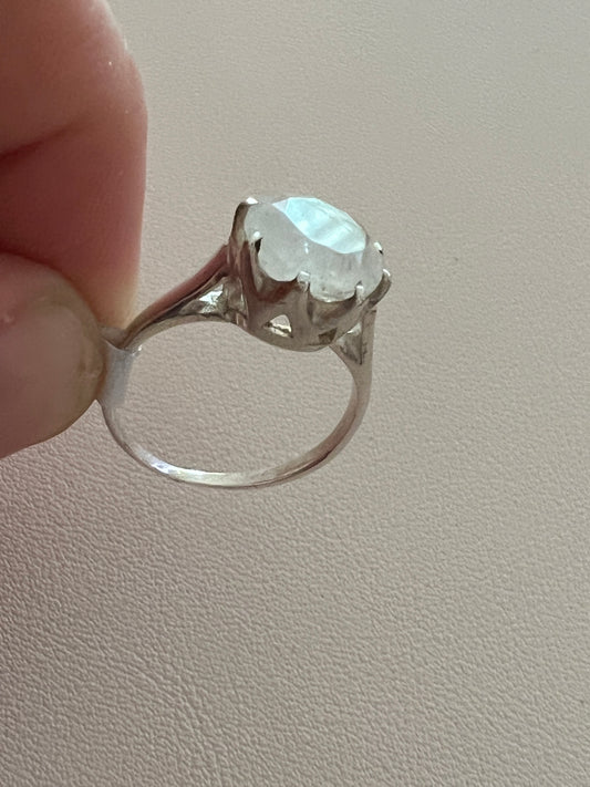 Moonstone 925 Sterling Silver Ring -  Size L 1/2 - M