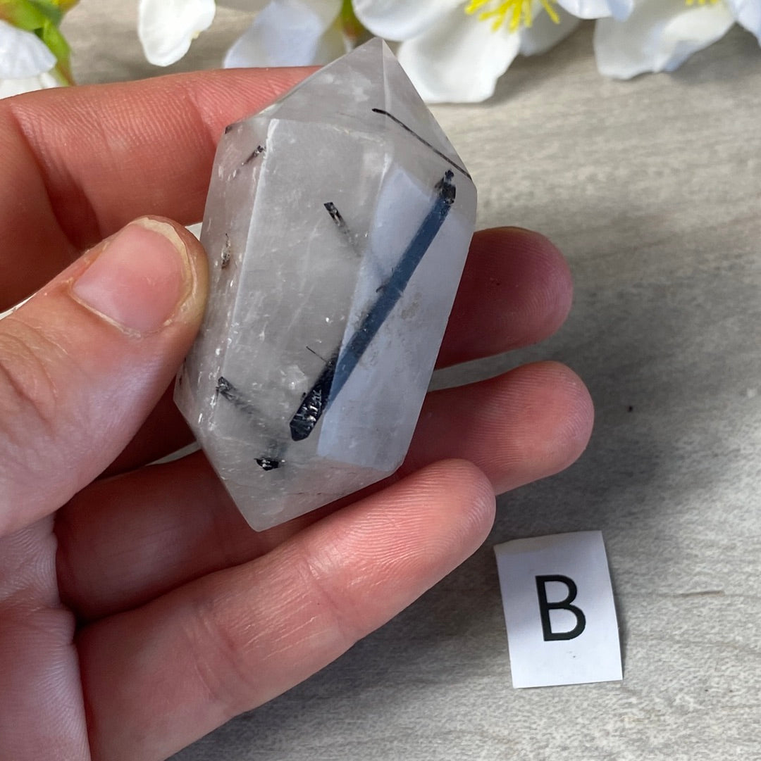 Black Tourmaline in Quartz DTs