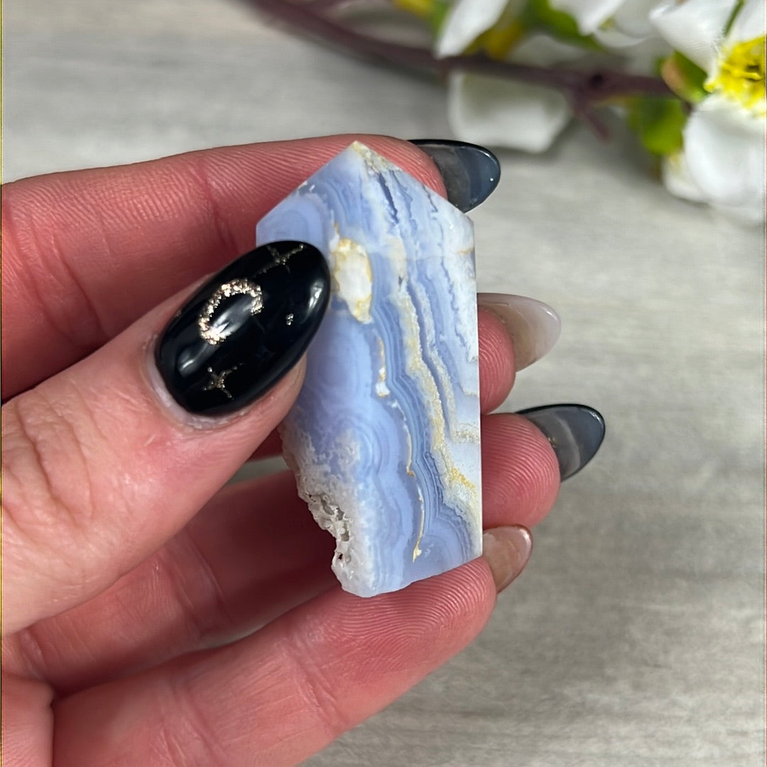 Small Blue Lace Agate obelisk Tower Point