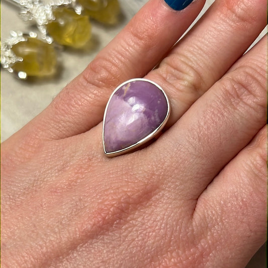 Phosphosiderite 925 Silver Ring - Size L 1/2