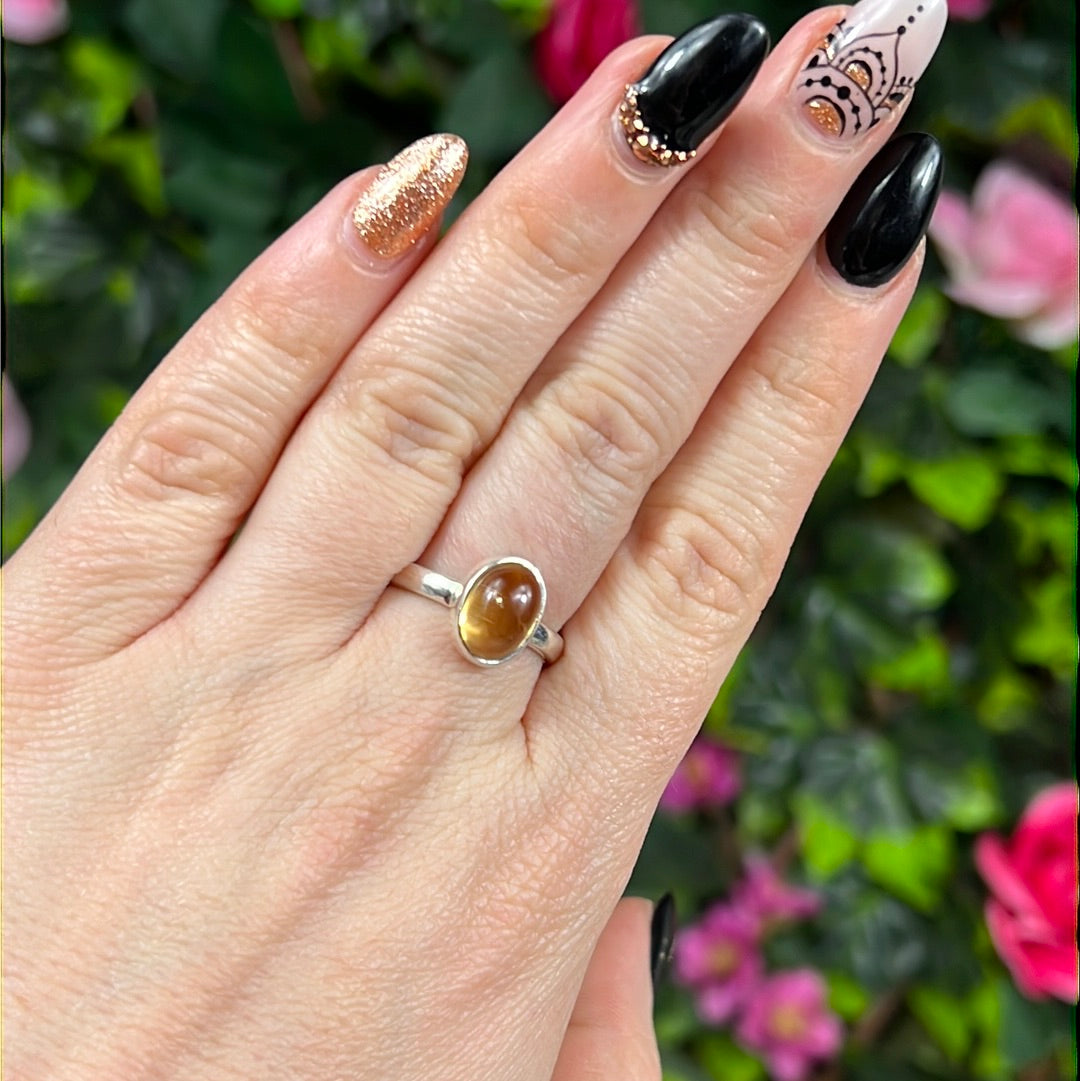 Citrine 925 Sterling Silver Ring -  Size O 1/2