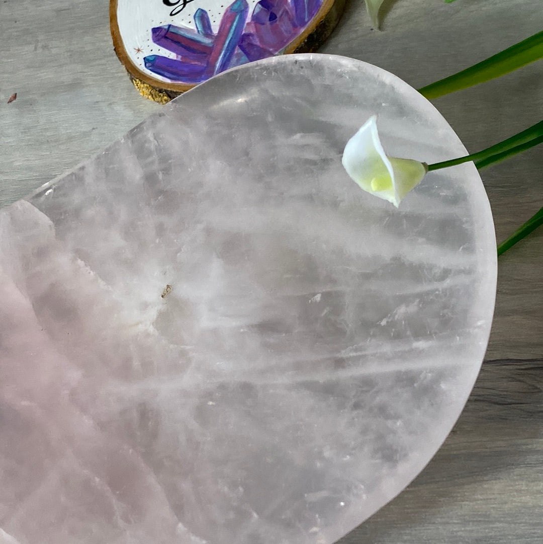 XL Rose Quartz Luxury Charging Dish Bowl - Platter