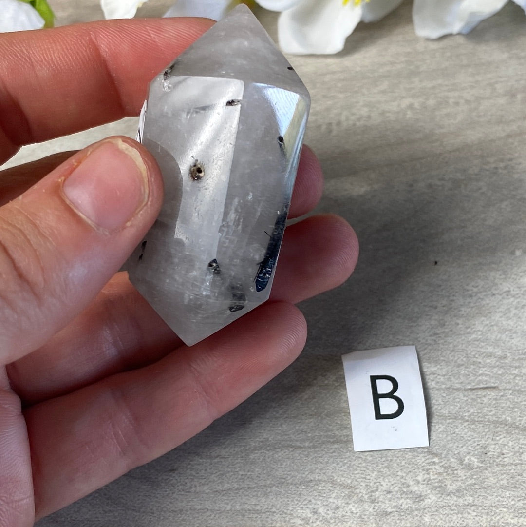 Black Tourmaline in Quartz DTs