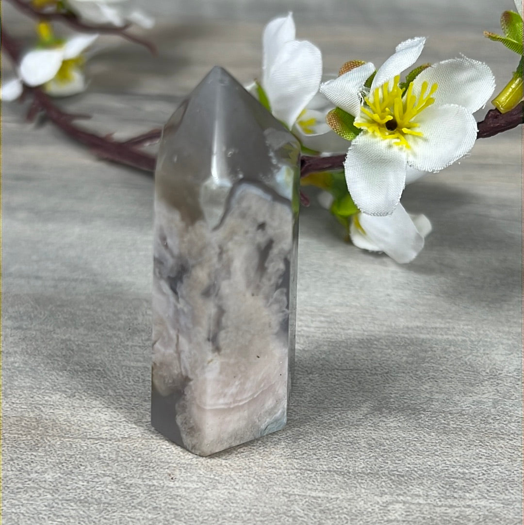Flower Agate Tower Point