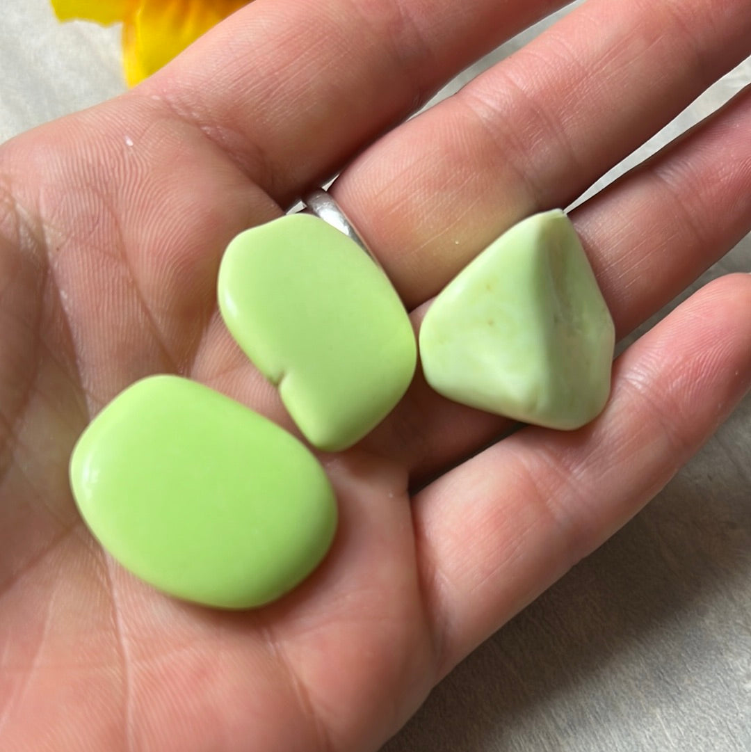 Citron Lemon Chrysoprase Tumblestone