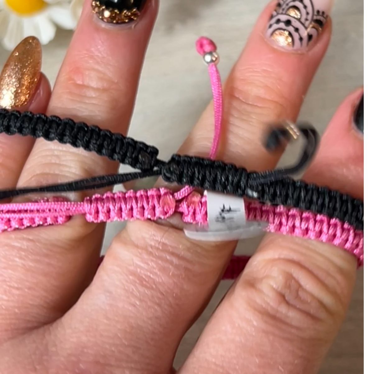 Hamsa Sterling Silver  -  Rope Adjustable Bracelet