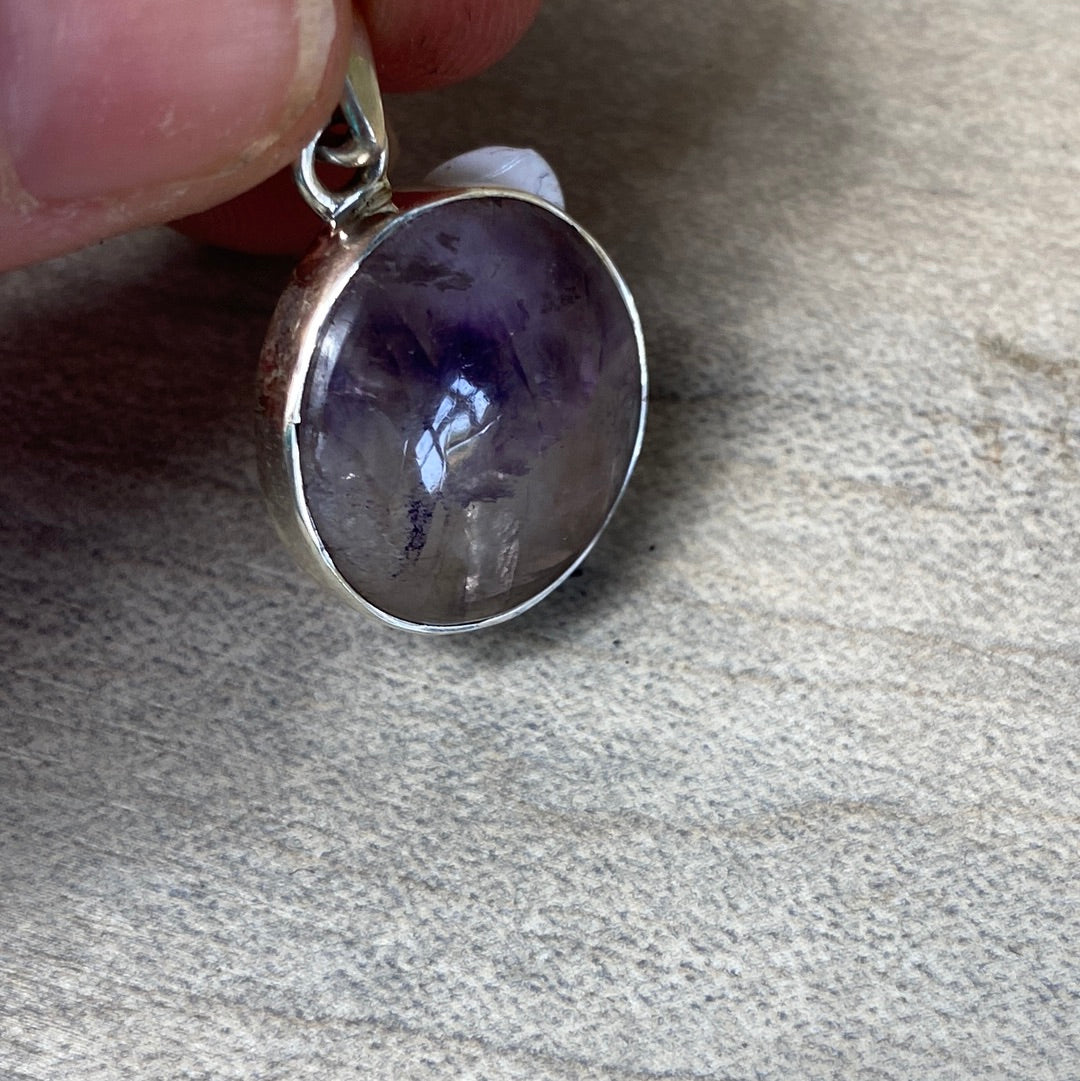 Blue John UK Fluorite Pendant 925 Silver