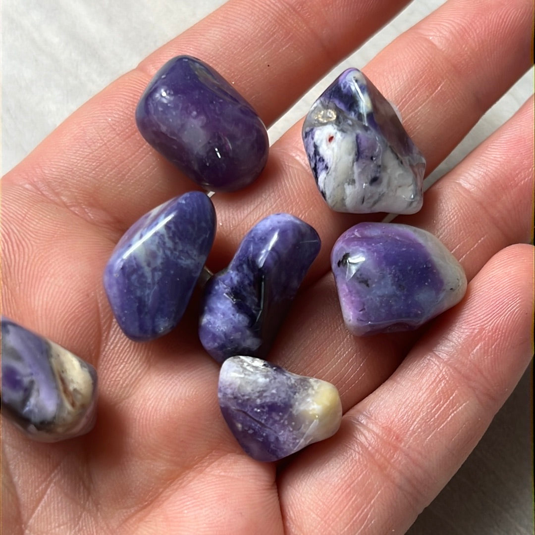 Violet Flame Mexican Murado Opal  tumble tumblestone