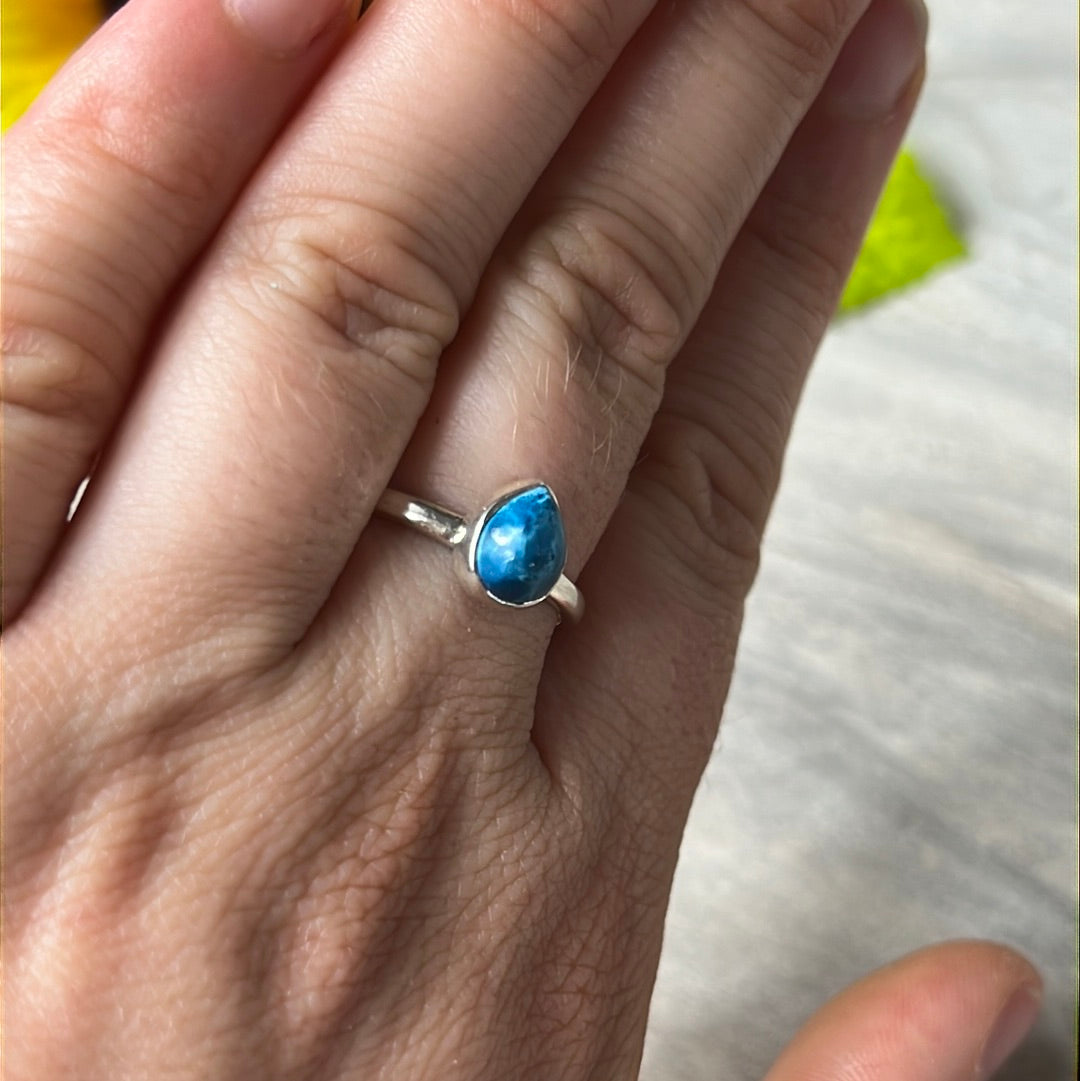 Plancheite 925 Silver Ring -  Size Q