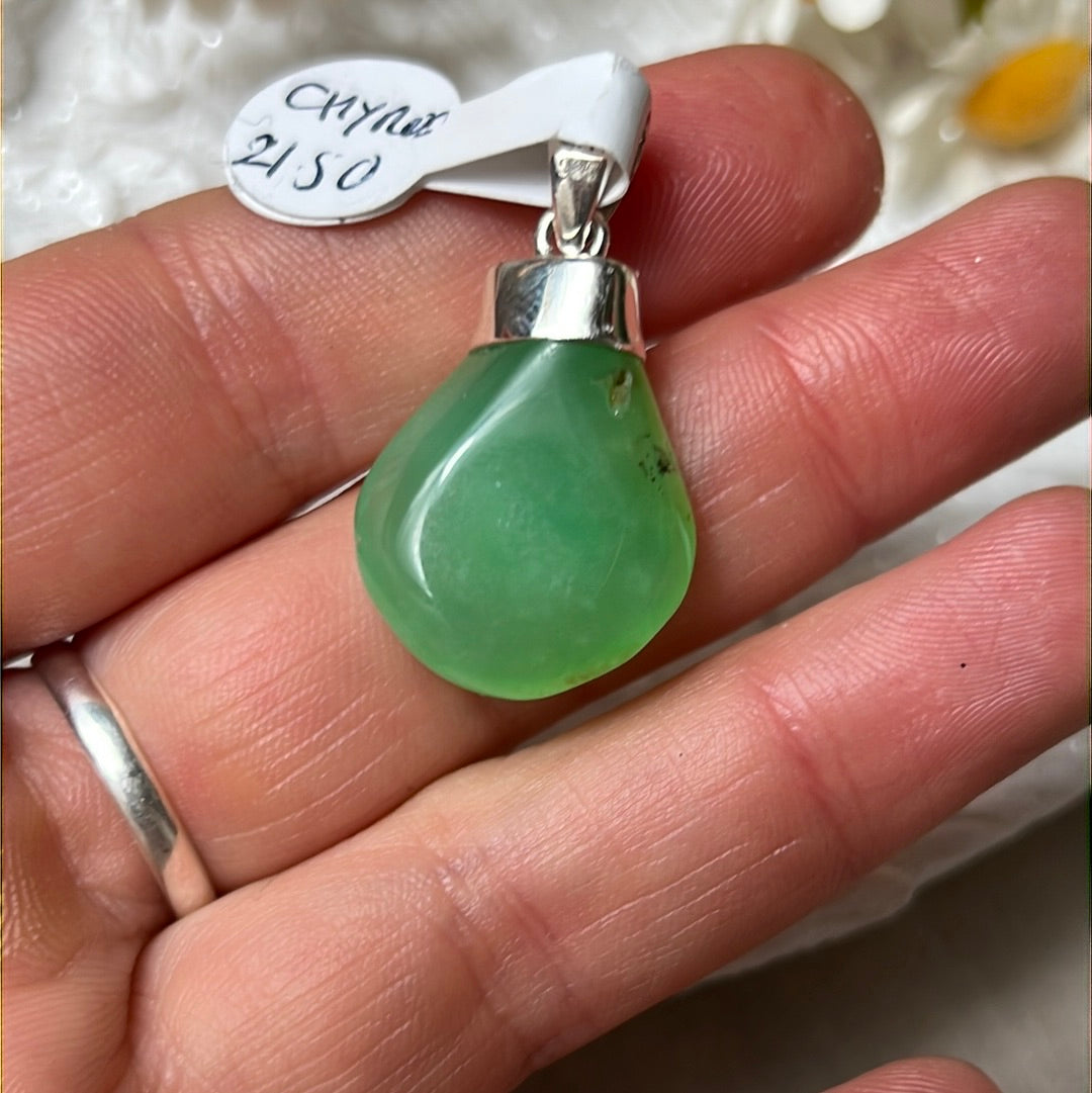 Chrysoprase 925 Sterling Silver Pendant
