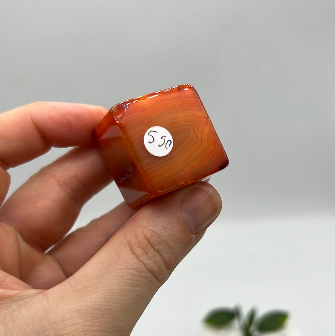 Carnelian polished cubes tumbles