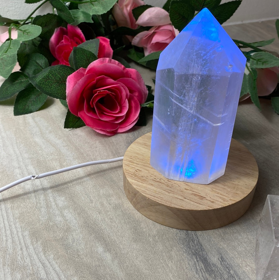 Wood Multicoloured Light base lamp stand - USB 10cm