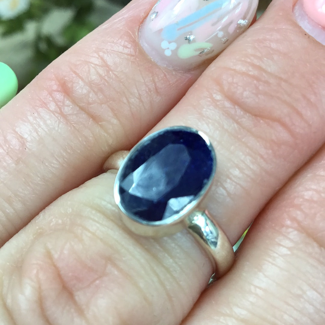 Sapphire 925 Sterling Silver Ring - Size L 1/2